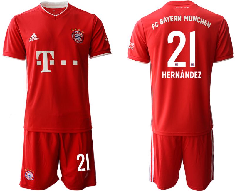 Men 2020-2021 club Bayern Munich home #21 red Soccer Jerseys